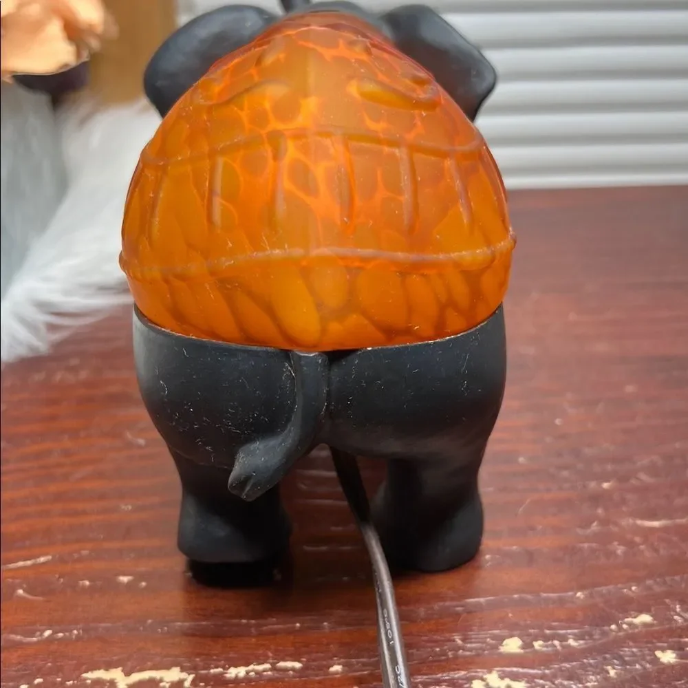 Cast Metal Elephant Cheyenne Lamp Amber Shell Table/TV light